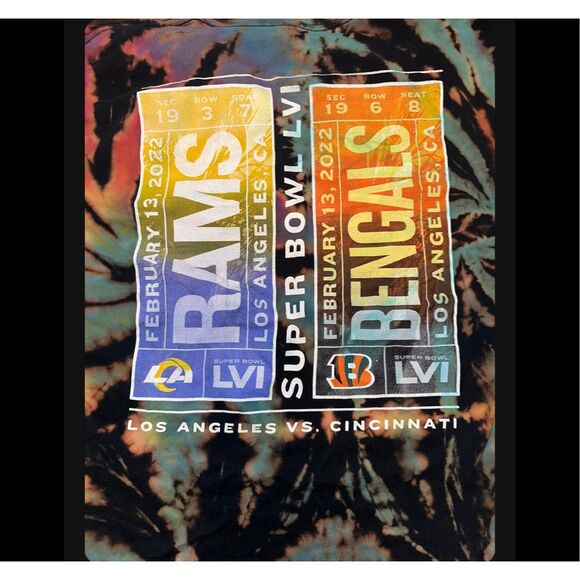 Los Angeles Rams vs. Cincinnati Bengals Super Bowl Tie-Dye Long Sleeve - Picture 3 of 5